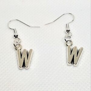 7/$10 W Initial Earrings, NEW